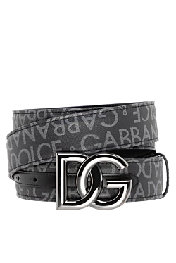 Dolce & Gabbana ремень из натуральной кожи мужской серый 177797 - фото 1