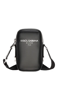 Dolce & Gabbana сумка із натуральної шкіри чоловіча чорна 178077 - фото 1
