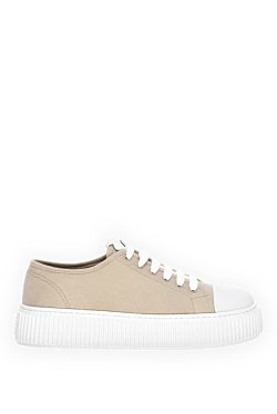 Miu Miu sneakers made of cotton for women beige 178354 - photo 1