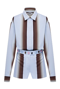 MSGM костюм із шортами з бавовни жіночий блакитний 178555 - фото 1