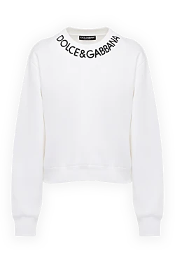 Dolce & Gabbana світшот із бавовни білий жіночий 178583 - фото 1