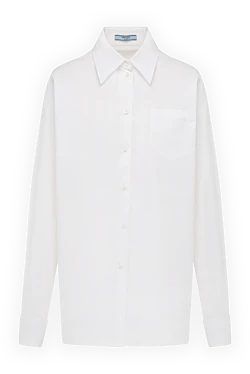 Prada рубашка из хлопка женская белая 178667 - фото 1