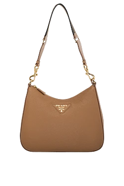 Prada жіноча коричнева сумка з натуральної шкіри з логотипом 178671 - фото 1