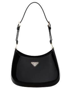 Prada жіноча чорна сумка з натуральної шкіри з логотипом 178694 - фото 1