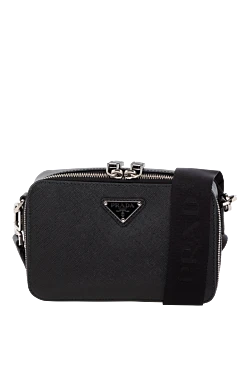 Prada сумка из натуральной кожи черная 178698 - фото 1