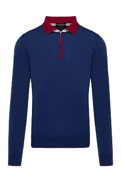 Svevo polo with long sleeves made of wool blue for men 178890 - photo 1