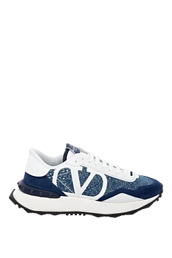 Valentino blue cotton and suede sneakers for women 178977 - photo 1