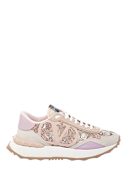 Valentino sneakers made of cotton and suede pink for women 178979 - photo 1
