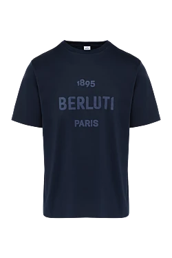 Berluti футболка из хлопка синяя мужская 179064 - фото 1