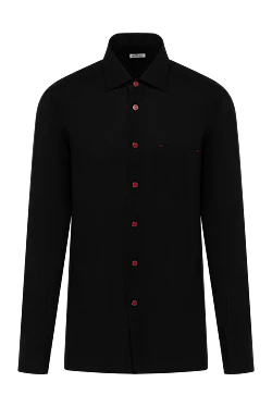 Kiton рубашка мужская черная из льна 179098 - фото 1