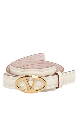 Valentino ремінь жіночий білий з натуральної шкіри 179269 - фото 1