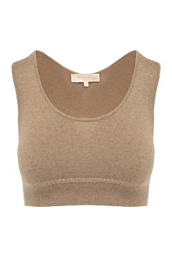 Loro Piana топ жіночий коричневий з кашеміру та нейлону 179305 - фото 1