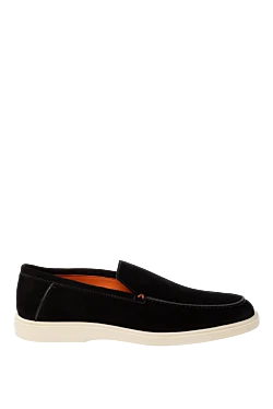 Santoni men's black nubuck loafers 179340 - photo 1