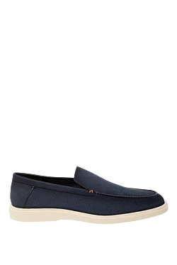 Santoni men's blue nubuck loafers 179341 - photo 1