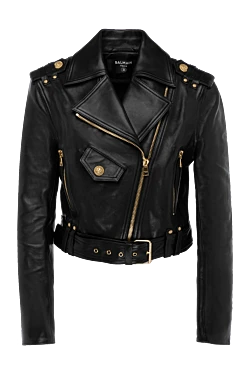 Balmain black women's jacket made of genuine leather 179744 - photo 1