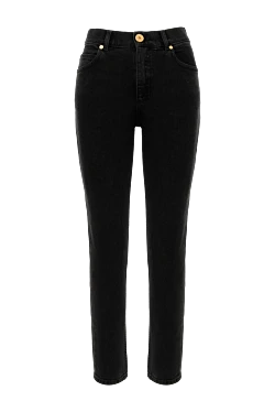 Balmain джинси жіночі чорні з бавовни та еластану 179750 - фото 1