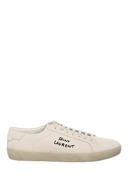 Saint Laurent сникеры женские белые из хлопка 179883 - фото 1