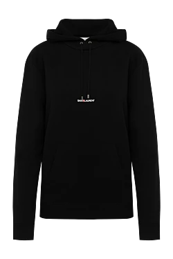 Saint Laurent худи женское черное из хлопка 179884 - фото 1