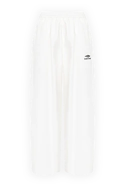 Balenciaga women's white pants made of cotton and polyamide 180365 - photo 1
