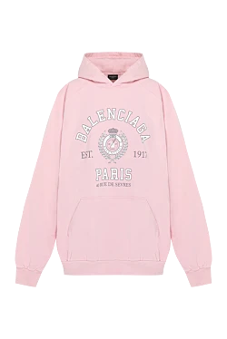 Balenciaga oversized hoodie for women pink with logo 180455 - photo 1
