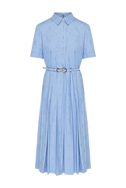 Gucci платье голубое с короткими рукавами из хлопка 180499 - фото 1