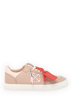 Off-White кроссовки женские бежевые из натуральной кожи 180545 - фото 1