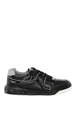 Valentino men's black sneakers made of genuine leather 180565 - photo 1