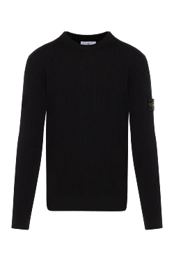 Stone Island чоловічий чорний джемпер з вовни з логотипом 180568 - фото 1