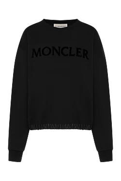 Moncler світшот жіночий чорний з логотипом 180592 - фото 1
