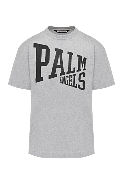 Palm Angels футболка серая мужская с большим логотипом 180597 - фото 1