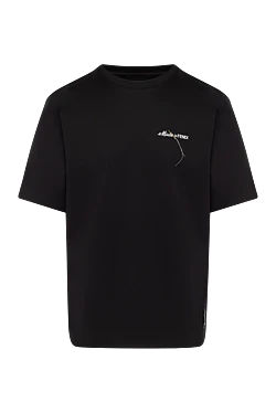 Fendi men's black cotton t-shirt with logo 180634 - photo 1