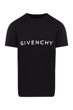 Givenchy чоловіча чорна бавовняна футболка з логотипом 180686 - фото 1