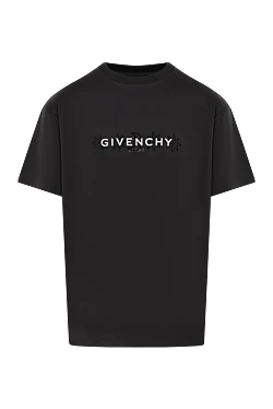 Givenchy футболка сіра чоловіча з бавовни з логотипом 180688 - фото 1