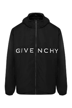 Givenchy куртка з капюшоном чоловіча чорна з великим логотипом 180719 - фото 1