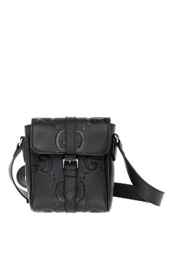 Gucci black leather shoulder bag with jumbo gg pattern 180737 - photo 1