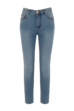 Balmain джинси жіночі блакитні з бавовни та еластану 180756 - фото 1