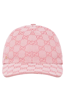 Gucci кепка женская розовая из хлопка 180821 - фото 1
