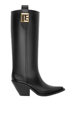 Balmain чоботи жіночі чорні гумові з логотипом 181137 - фото 1