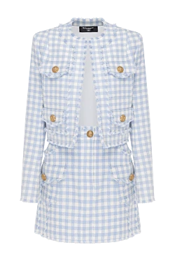 Balmain blue cotton cage suit with skirt 181279 - photo 1