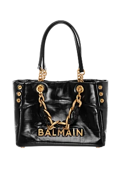 Balmain маленька м'яка сумка із тисненої телячої шкіри з монограмою pb labyrinth 184548 - фото 1