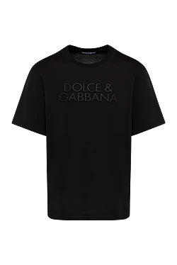 Dolce & Gabbana men's black cotton t-shirt with logo 184858 - photo 1