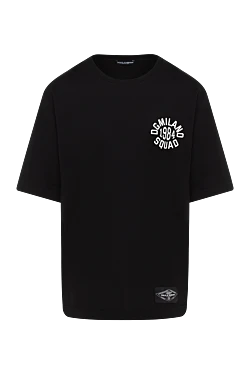 Dolce & Gabbana чорна бавовняна футболка з логотипом dgmilano 1984 184859 - фото 1