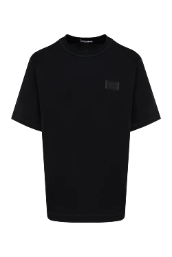 Dolce & Gabbana men's black cotton t-shirt with logo 184860 - photo 1