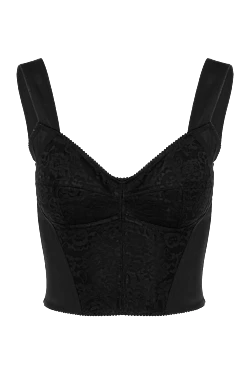 Dolce & Gabbana топ чорний із рельєфним візерунком 184872 - фото 1