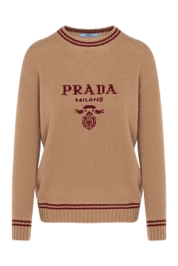 Prada коричневый джемпер женский с логотипом 184926 - фото 1
