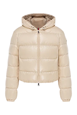 Moncler куртка жіноча бежева з капюшоном тепла 184940 - фото 1