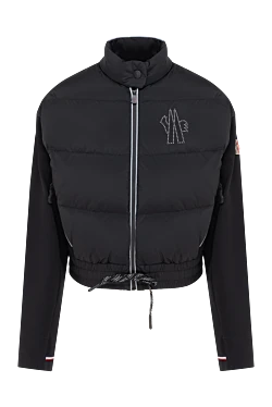 Moncler куртка жіноча коротка чорна з логотипом 184941 - фото 1