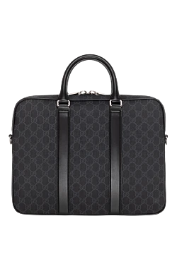 Gucci портфель gg з плечовим ременем чоловічий чорний 184950 - фото 1
