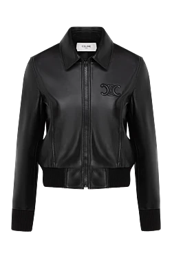Celine black leather jacket for women with logo 184958 - photo 1