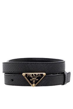 Prada узкий женский ремень с логотипом на пряжке 184962 - фото 1